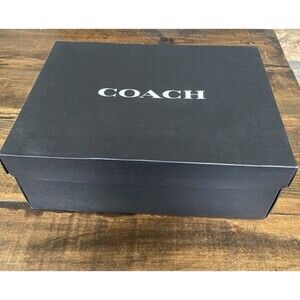 Coach Black Rectangle Cardboard Storage Bootie Empty Box L 14" x W 10" x H 5.5"